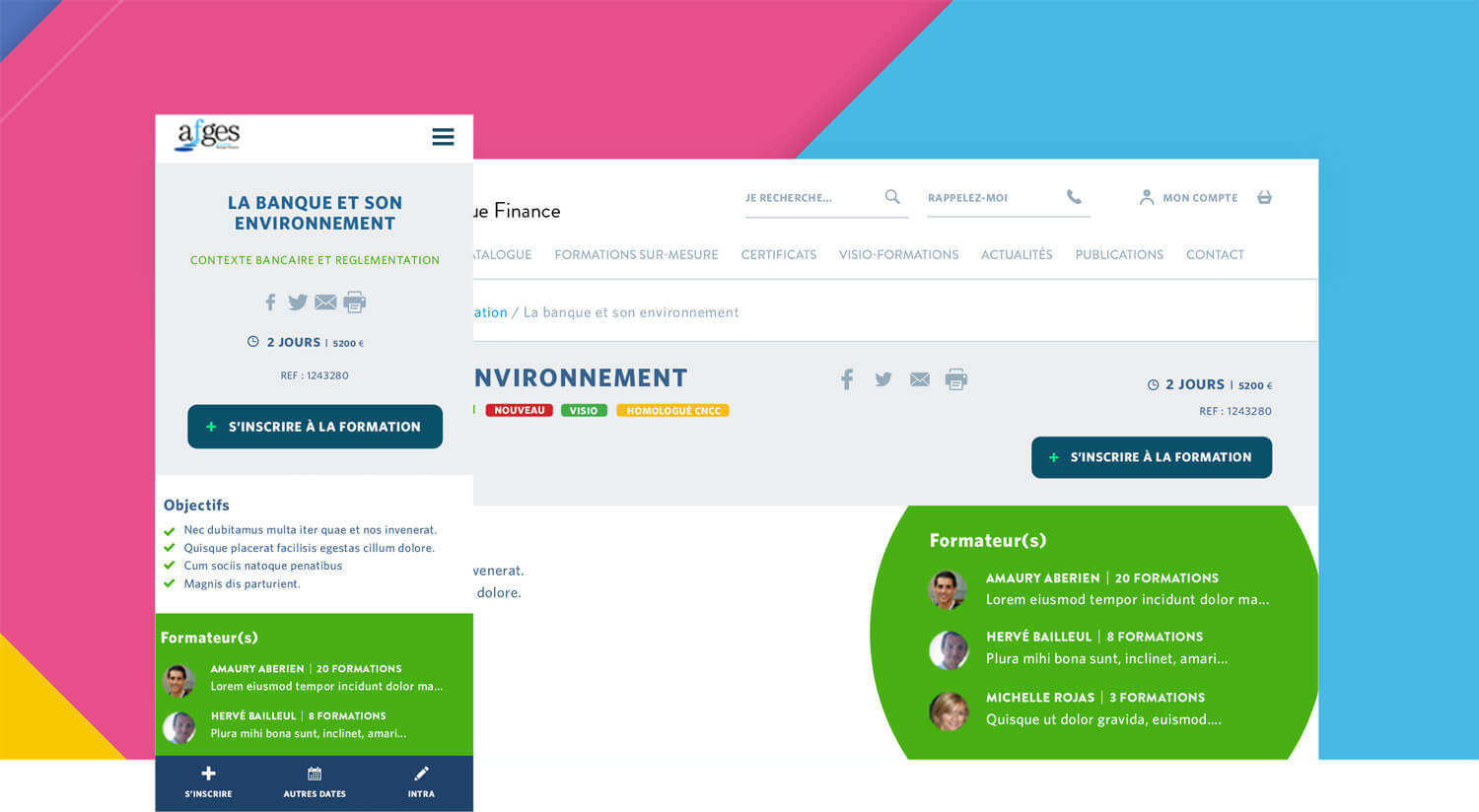 Consultez et inscrivez-vous à une formation depuis n'importe quel terminal en-tête d'une page formation