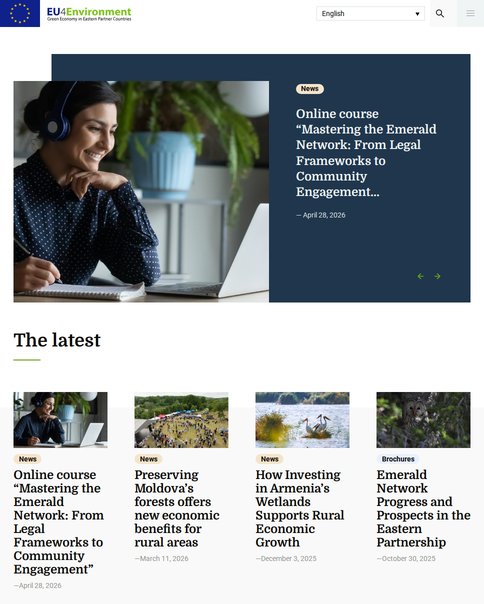 Page d'accueil du site EU4Environment