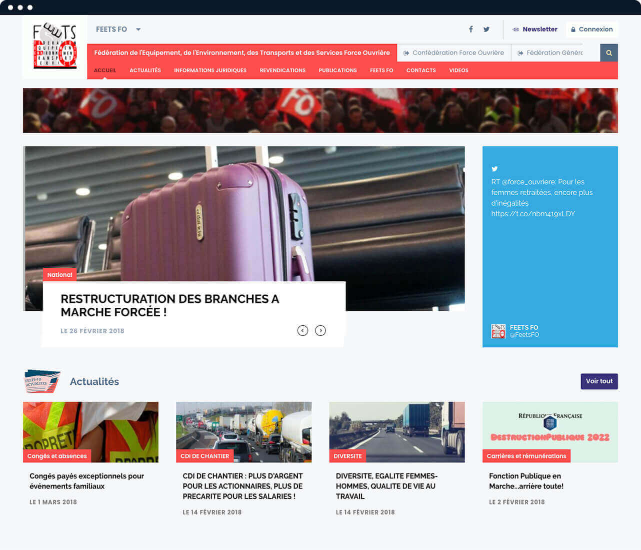 Plateforme mulitsite : Réalisation d'une plateforme personnalisable pour FEETS-FO