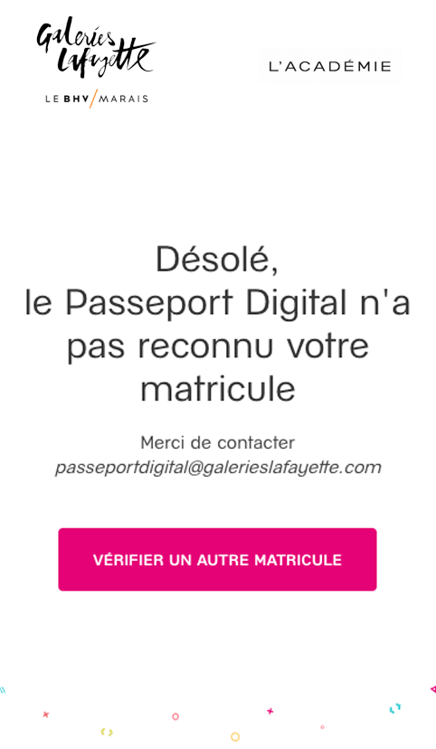 Site web pour les Galeries Lafayette | Passeport digital
