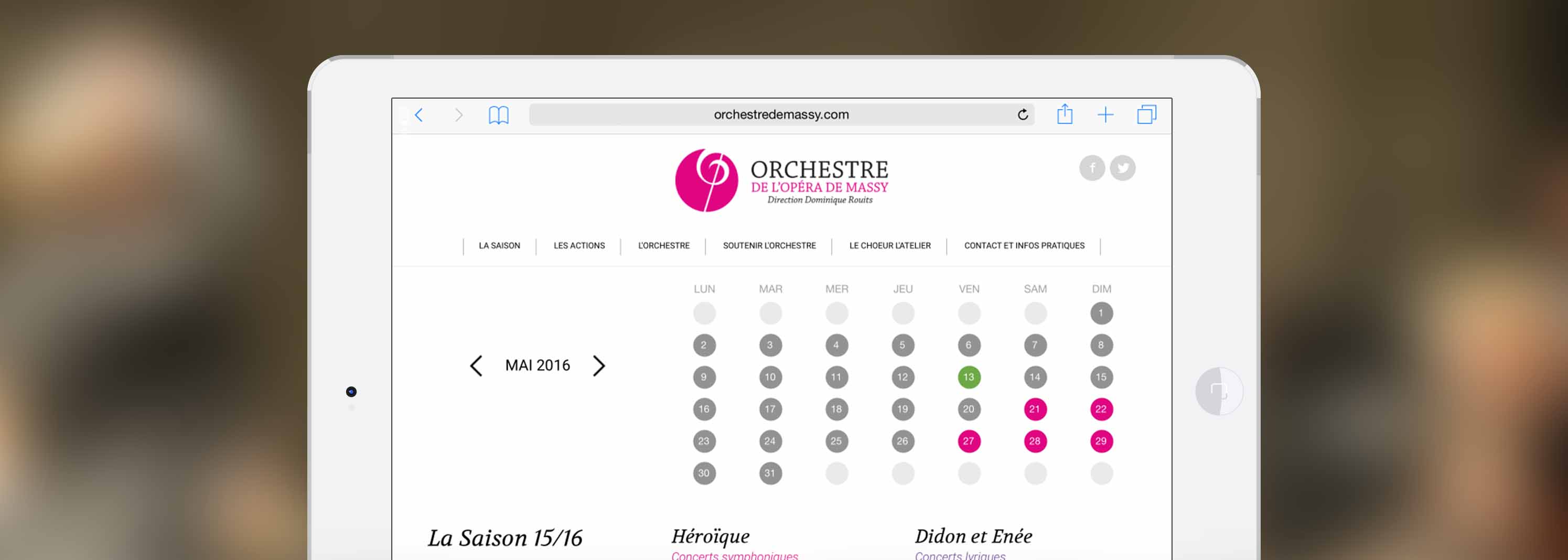 Le calendrier permet de visualiser les évènements à venir Calendrier en ligne